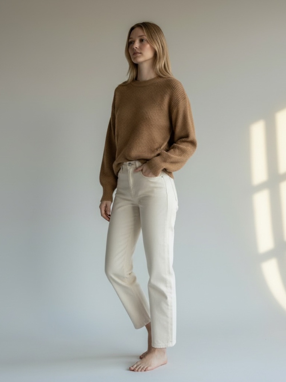 Everlane Alpaca Cocoon Crew Sweater Brown Cozy Minimalist Size XS - Picture 14 of 15